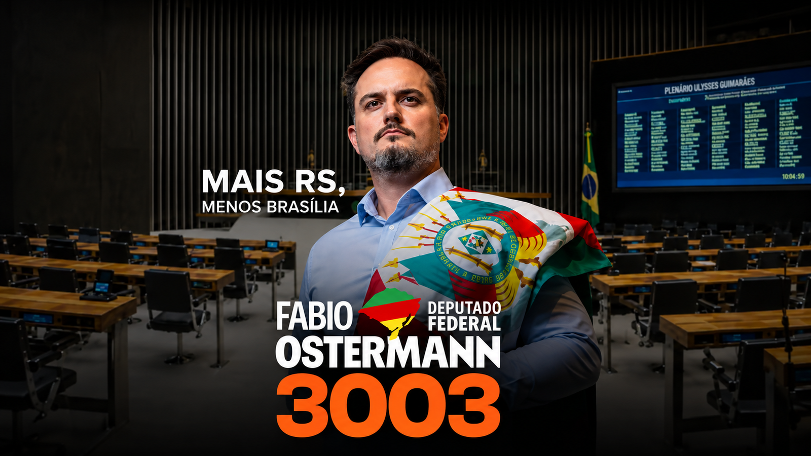 Fabio Ostermann é candidato a deputado federal de direita pelo RS em 2026 pelo Partido Novo